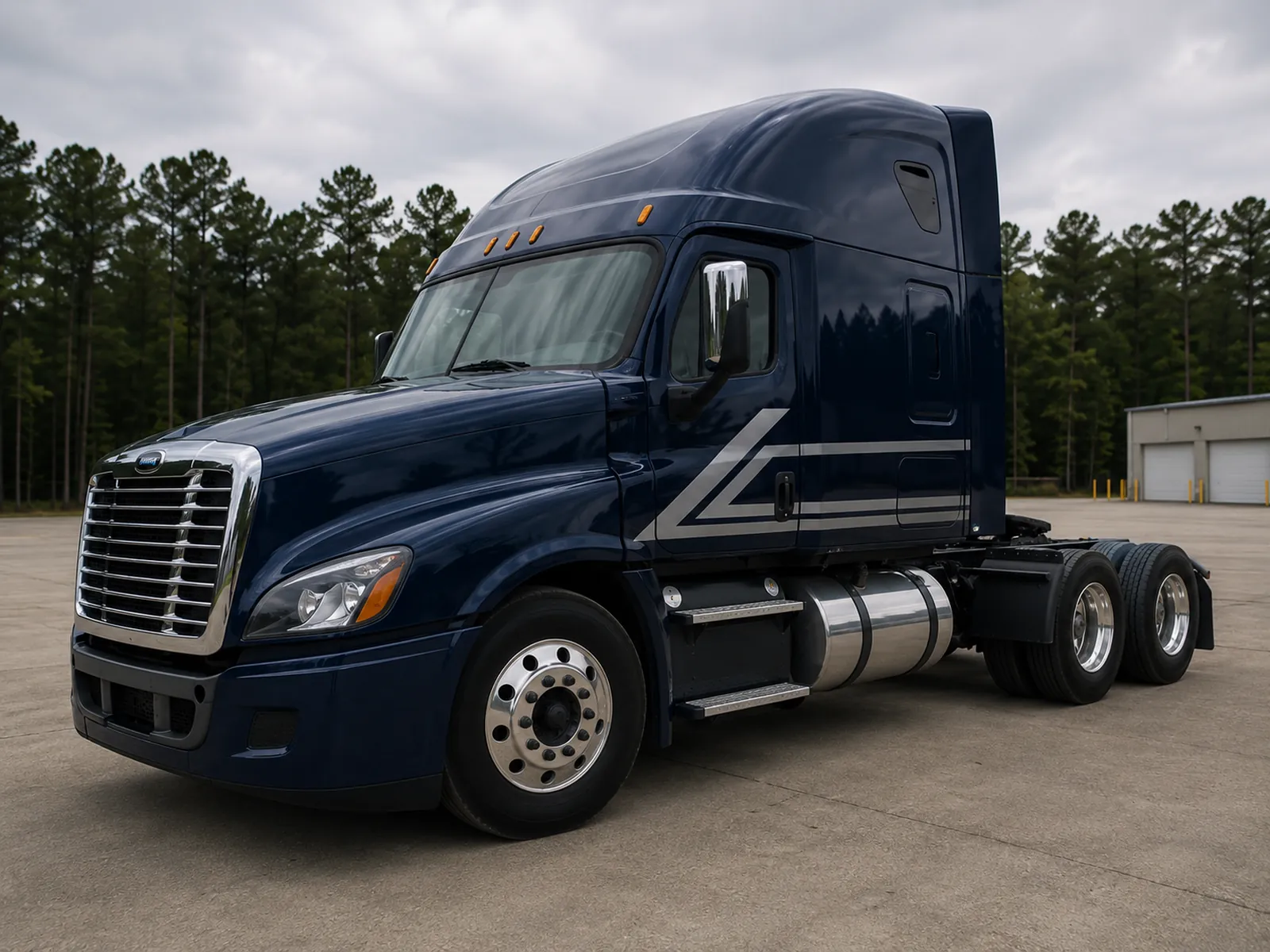 Concept design: semi tractor door with a silver chevron mark